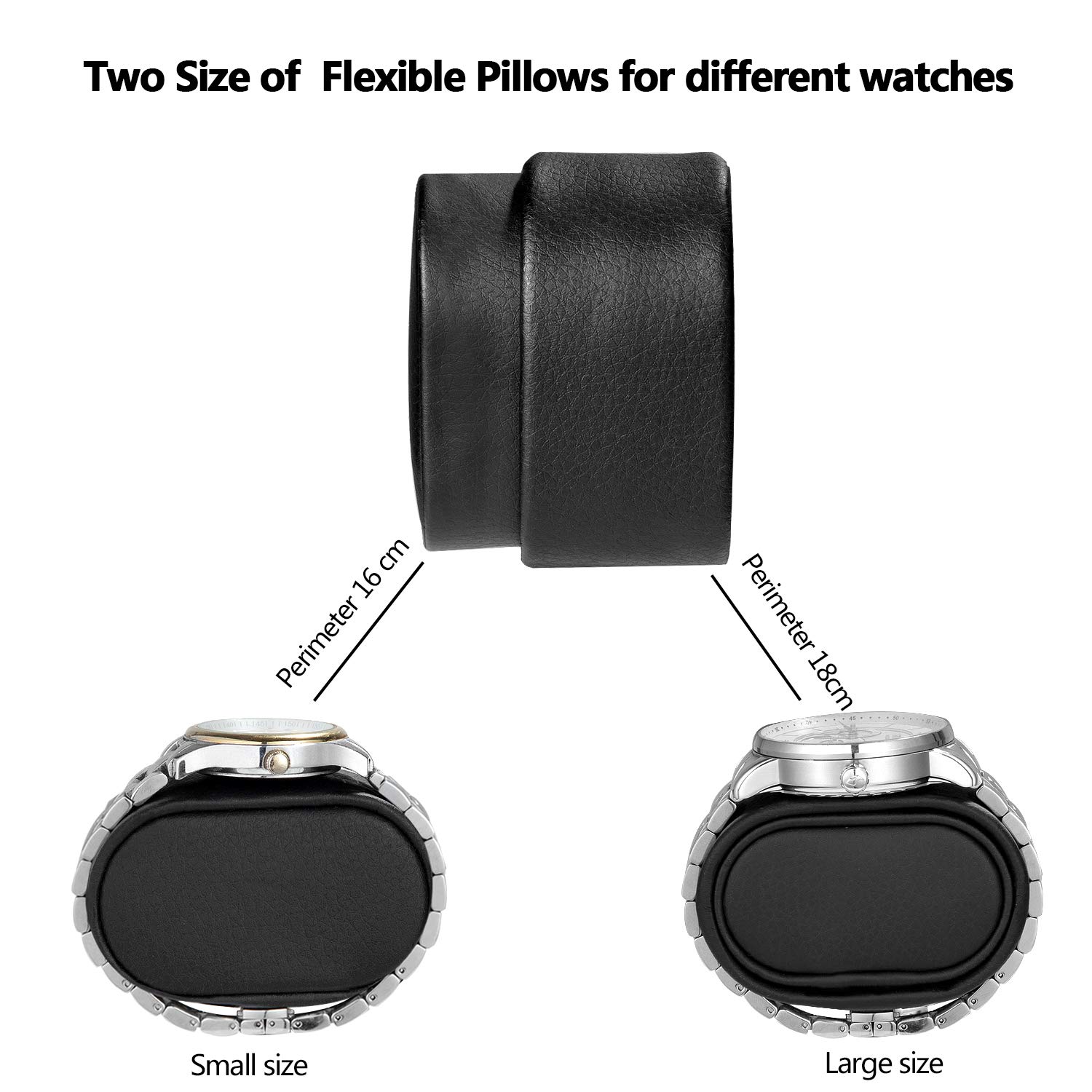 HBselect Watch Winder Lussuoso 4 + 6 Posizioni per Orologio Scatola Carica Orologio Automatico in Pelle PU Winder per Orologi Nero Espositore Orologi Rotatorio