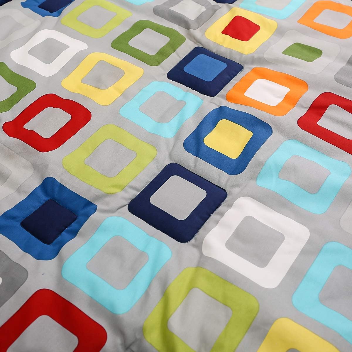 2 PCs Navy Blue Geometry Nursery Crib Bedding Set Quilt + Fitted Sheet Baby Boy Geometric Pattern Cot Bedding Set