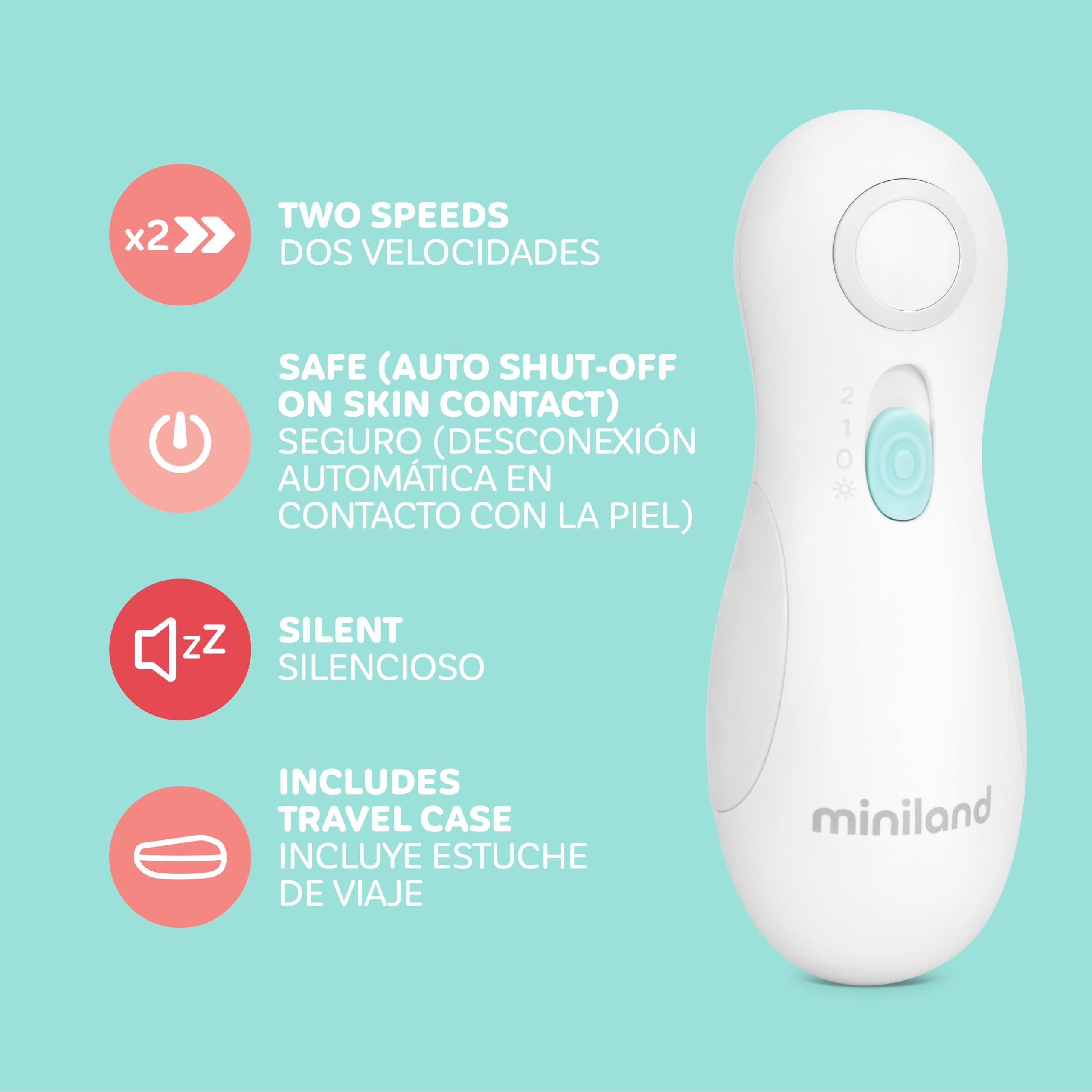 Miniland Baby Nail Trimmer. Lima elettrica per unghie per bambini.