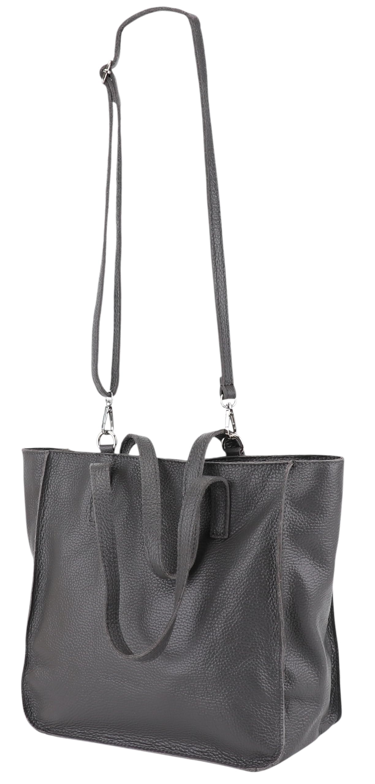 Lili G555 Sac à main en cuir véritable pour femme - Taille moyenne avec bandoulière - Sac à main avec fermeture éclair et compartiment intérieur - 37 x 13 x 29 cm