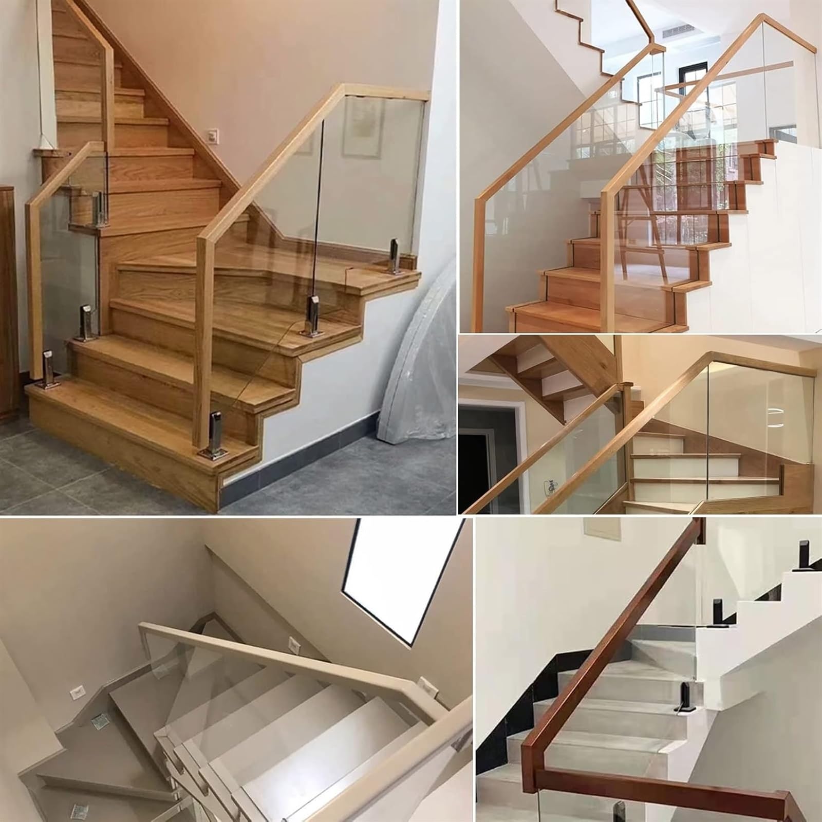 Eleganckie szklane balustrady schodowe, czarno-białe, brązowe, szare, do użytku wewnątrz i na zewnątrz, idealne na balkon, taras, schody, lofty, hotele i restauracje