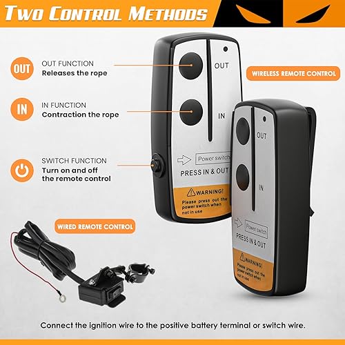Miniatura 4 de ORCISH Cabrestante eléctrico mejorado de 3500 libras 12V CC, kit de cabrestante ATVUTV para remolque, cuerda sintética de 14 pulgadas x 30 pies con