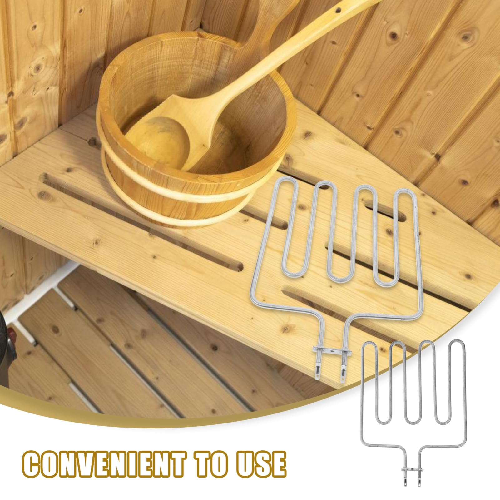 ifundom Elemento Calefactor de Sauna de Acero Inoxidable, Compacto, Plata
