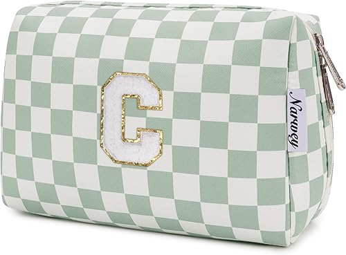 Vista 54 de Narwey Bolsa de maquillaje con iniciales para adolescentes y niñas, regalos de moda de 6, 8, 10, 11, 12, 14, 16, 18 años, bolsa de aseo cosmética