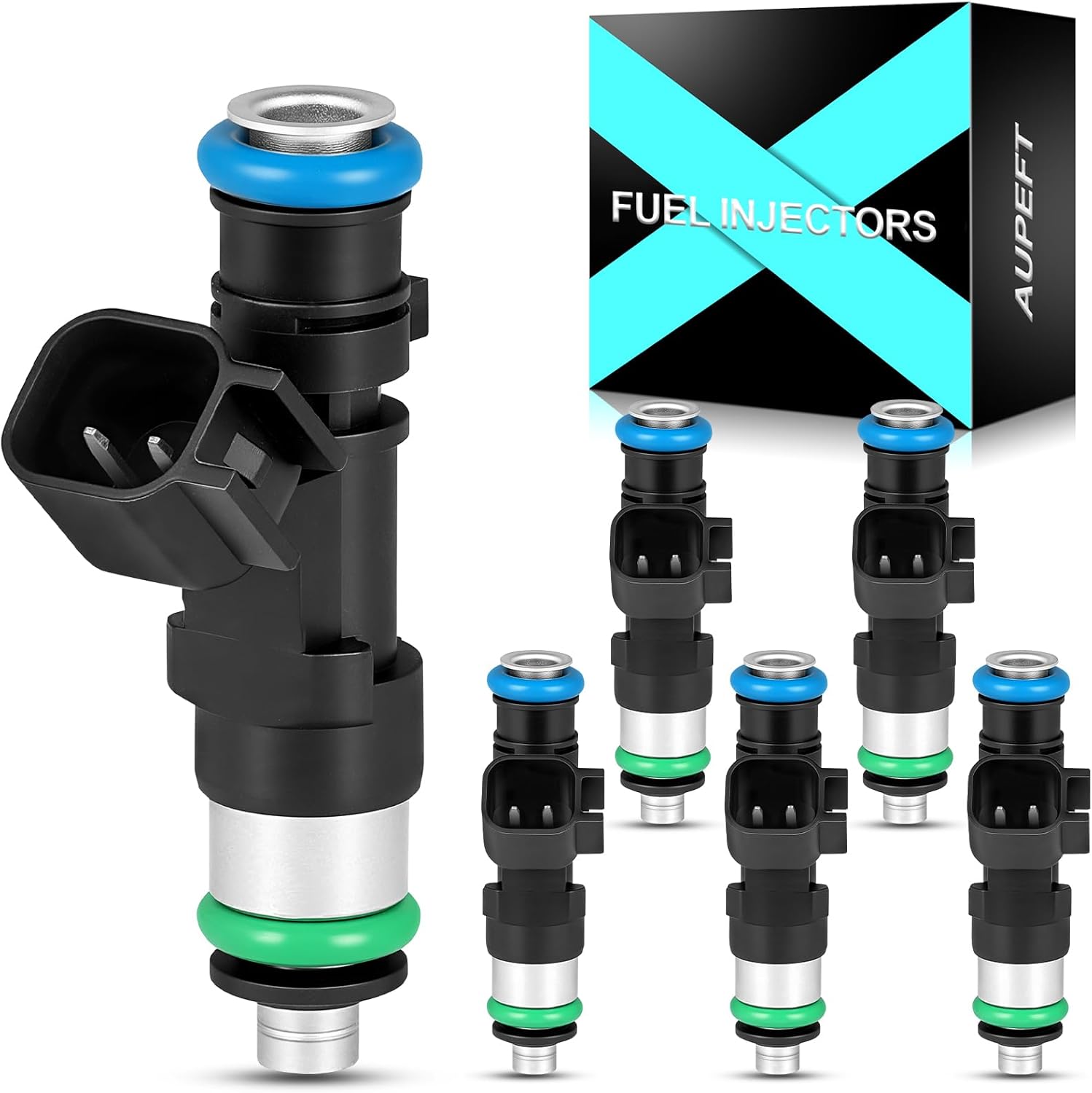 Fuel Injectors 2.7L 3.5L 4.0L Fit for:-Dodge Journey Challenger 2009-2010, Charger 2006-2010, Avenger Grand Caravan Nitro, for:-Chrysler 300 Town and Country, Replacement# 0280158028 (6PCS)