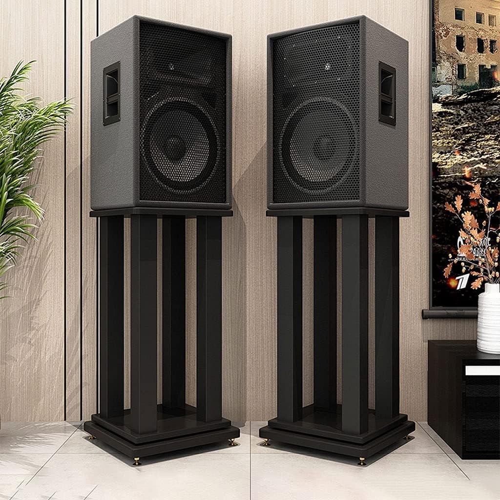 Speaker Stand Audio Stand Audio Stand Surround Desk Stand Metal Base Tray Frame Multimedia Stand Floor Standing Speaker Stand 2 Pack Speaker Stands