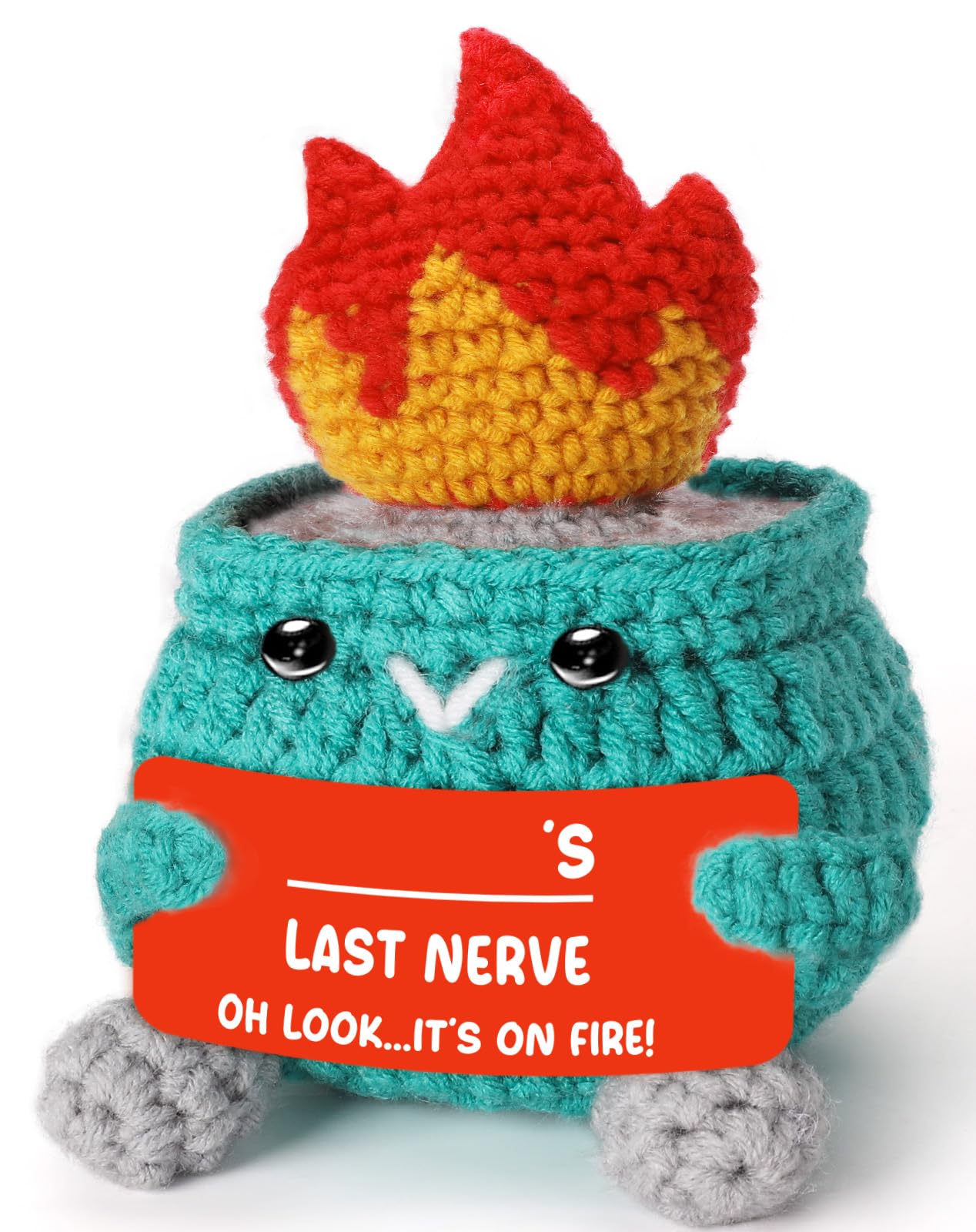 Amazon.com: Weming Crochet Dumpster Fire Plush—Blank DIY Sign, “s