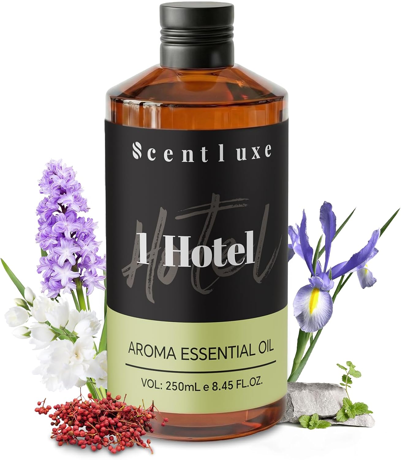 Hotel Diffuser Oil & Aroma Essential Oil Blend Luxury 1 Hotel Inspired Aromatherapy with Jasmine, Pink Pepper, Pineapple, Cedar & Amber for Ultrasonic Diffusers & Nebulizers - 8.45 fl oz, 250 mL