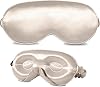 ZIMASILK Adjustable 22 Momme 100% Mulberry Silk Sleep Mask, Upgraded 3D Contoured Cup Eye Mask for Sleeping, Super Soft & Breathable Blindfold, Blackout for Deep Sleeping Beige
