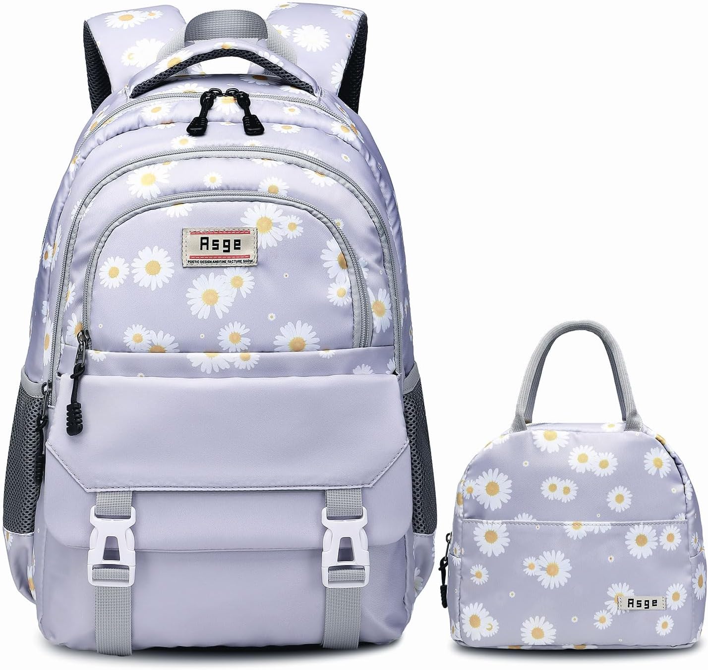 Asge Backpack for Girls Backpack Teenage School Backpack College Bookbag for Kids Casual Daypack with Lunch Box