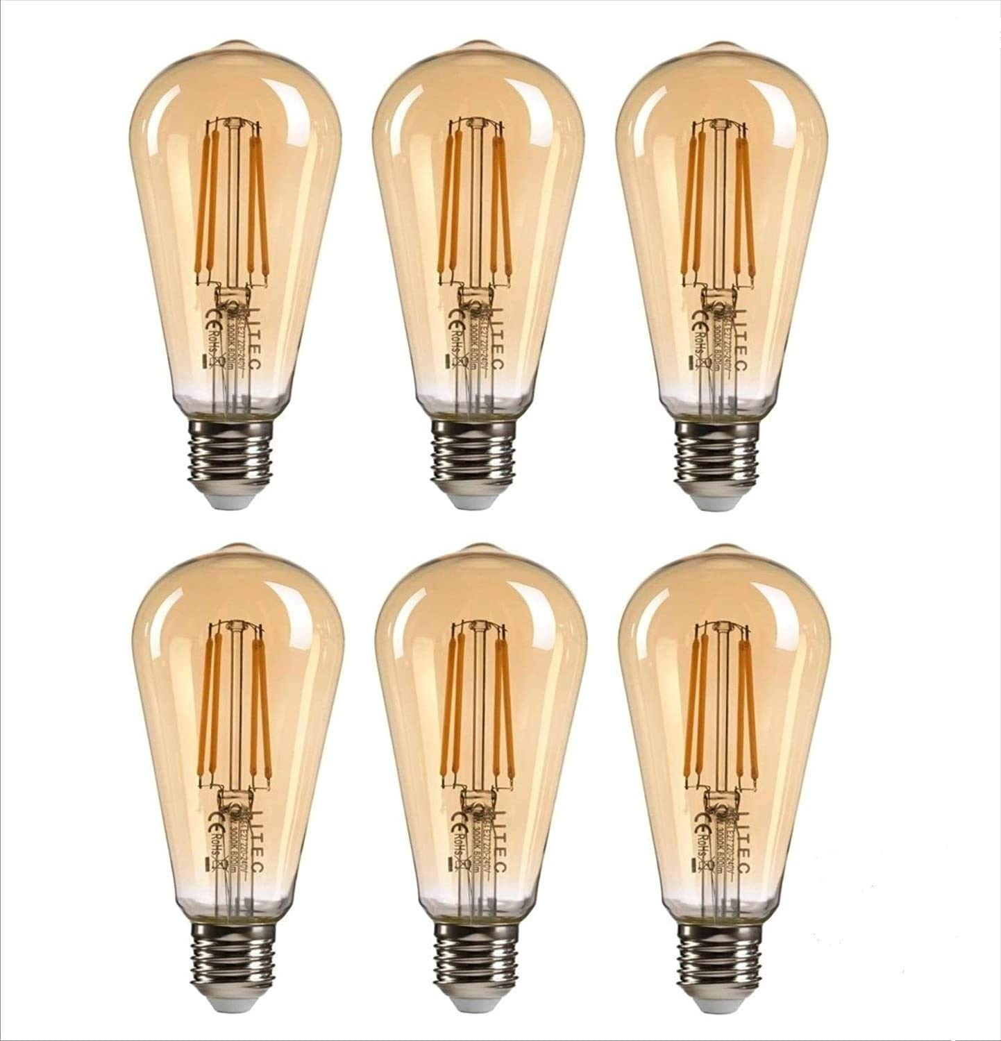M2 Look E27 Edison Antique Vintage Glass Bulbs Tungsten Filament Warm White Pack of 6 (B08WKJVSWP) Amazon Price History, Amazon Price Tracker