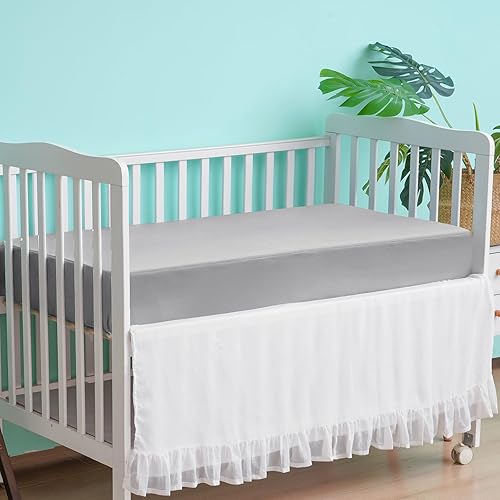 Miniatura 3 de david's kids Paquete de 2 sábanas ajustables impermeables para cuna, ultra suaves y transpirables, para niños y niñas, neutrales, se ajustan a