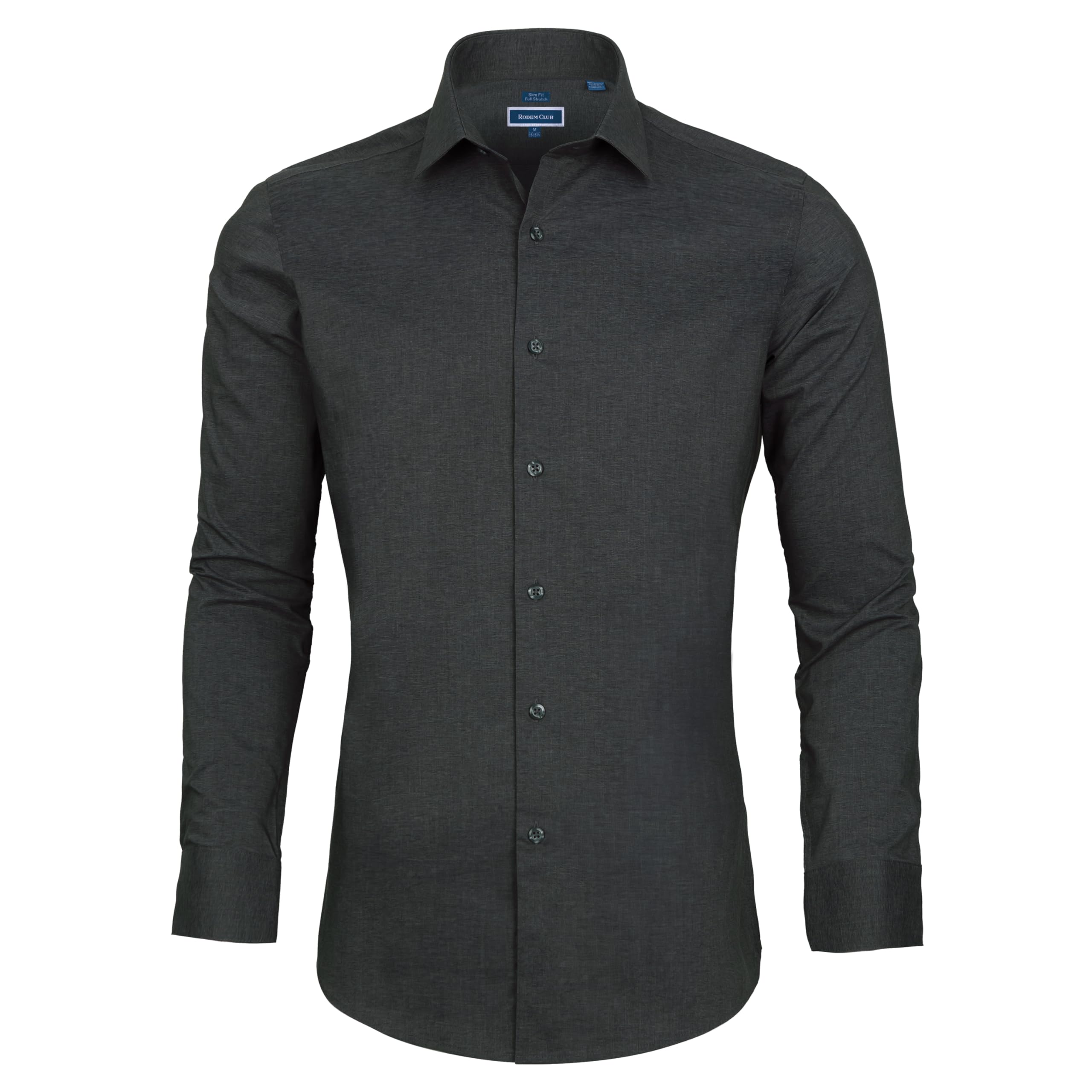 Mens Dress Shirt Long Sleeve Stretch Wrinkle-Resistant Formal Shirt Business Casual Heather Button Down Shirts