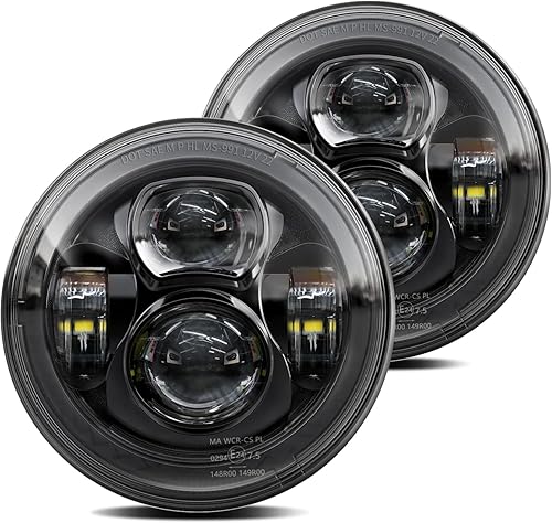 Miniatura 1 de Faros delanteros LED de 7 pulgadas con haz altobajo de 160 W, 7200 lúmenes, repuesto compatible con Jeep Wrangler JK LJ CJ TJ 1997-2018, H1 H2