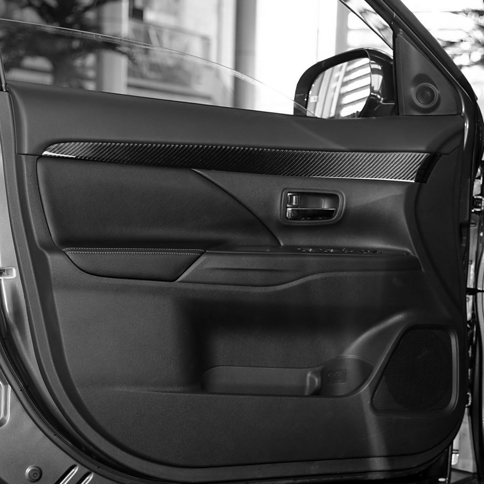 Car Interior Trim Accessories Door Trim Carbon Fiber Trim Sticker Compatible with Mitsubishi Outlander 2014 2015 2016