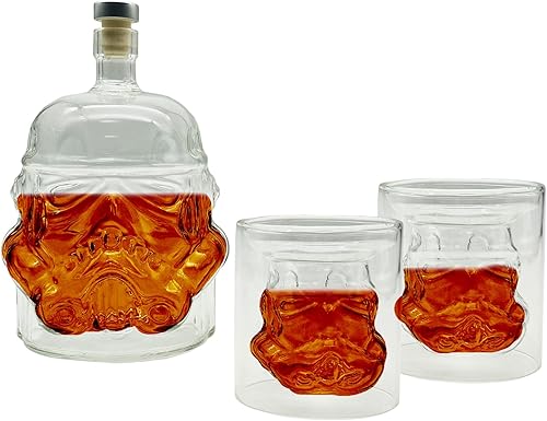Miniatura 9 de Tfwadmx Decantador de whisky creativo transparente de 25.4 fl oz, jarra de whisky, juego con 2 copas de vino (5 onzas), vasos de whisky para vino,