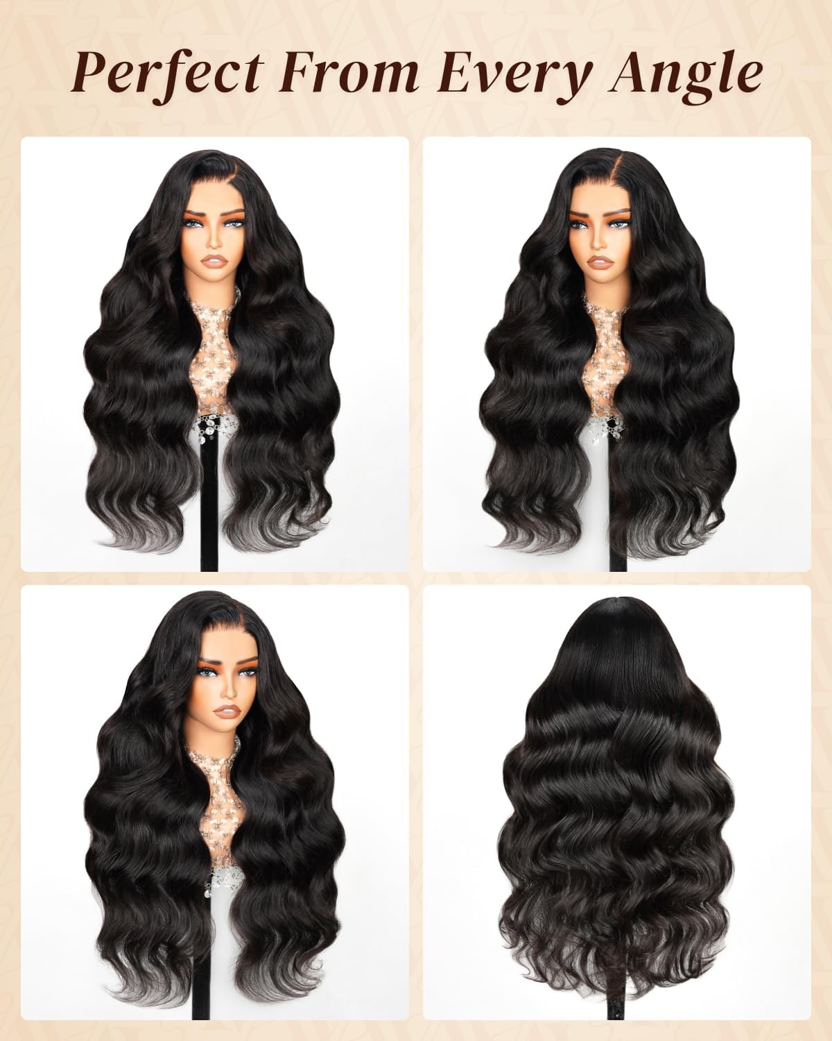 Arabella 6x5 Glueless Wigs Human Hair Natural Body Wave Wig Wear And Go Wig 210% Density Three-Goᵀᴹ 12A Glueless Wig Pre Plucked With Natural Hairline Drawstring for Daily/Party/Wedding 24 Inch