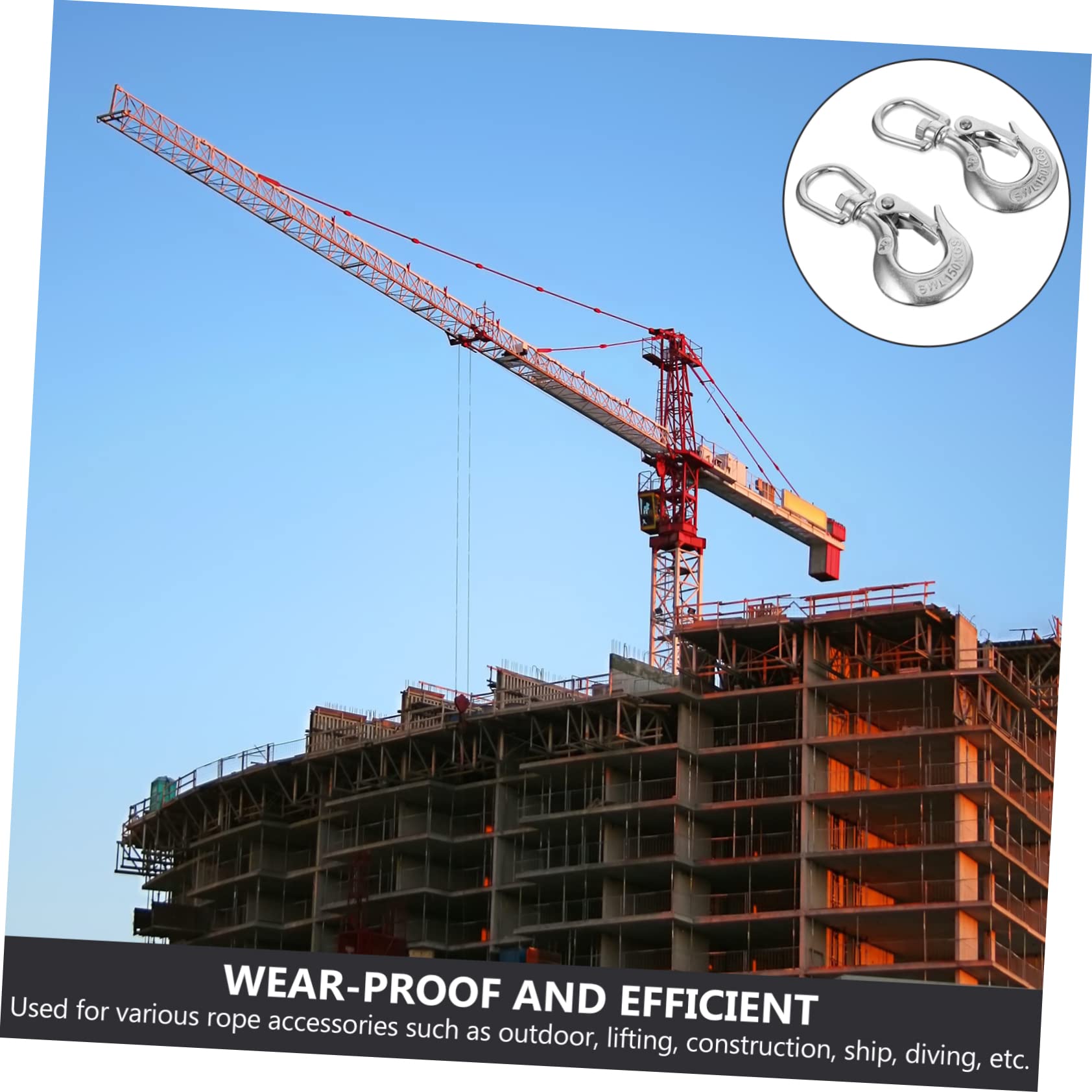 Gatuida Sturdy 304 Stainless Steel Lifting Hook 0.15t Multi-Directional Grab Hook for Construction and Use