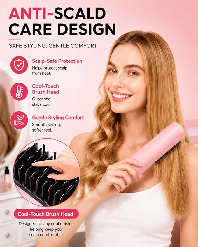 Cepillo alisador de cabello inalámbrico portátil miniatura 5