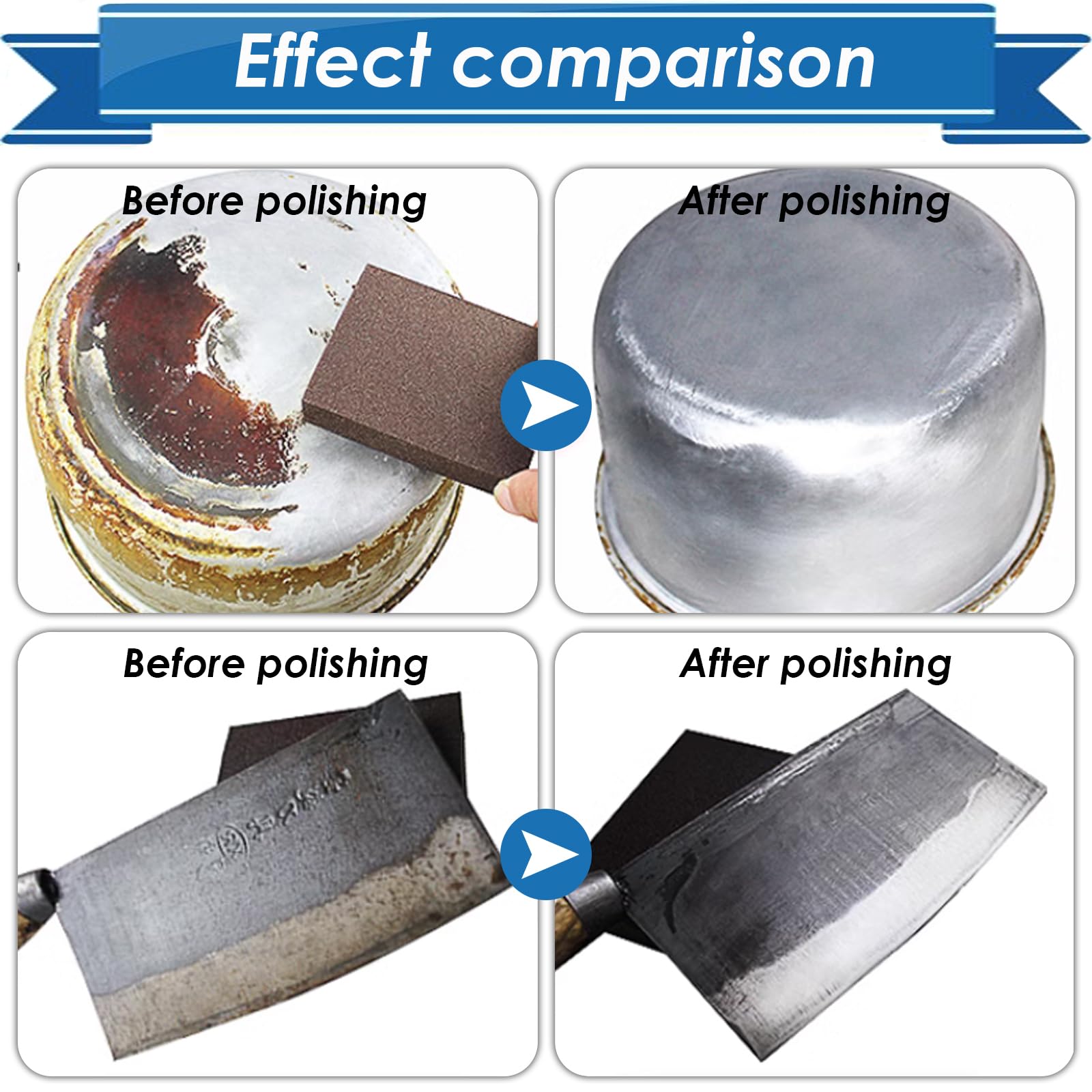 Sanding Sponges - 6 Grit Set for Wood & Metal -6