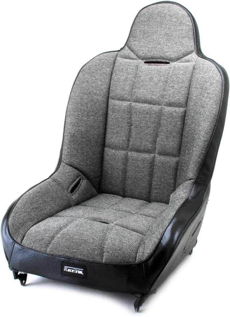 Empi SEAT Cover ONLY 62-2750 Race Trim Hi-Back Seat - Grey Cloth Center/Black Vinyl