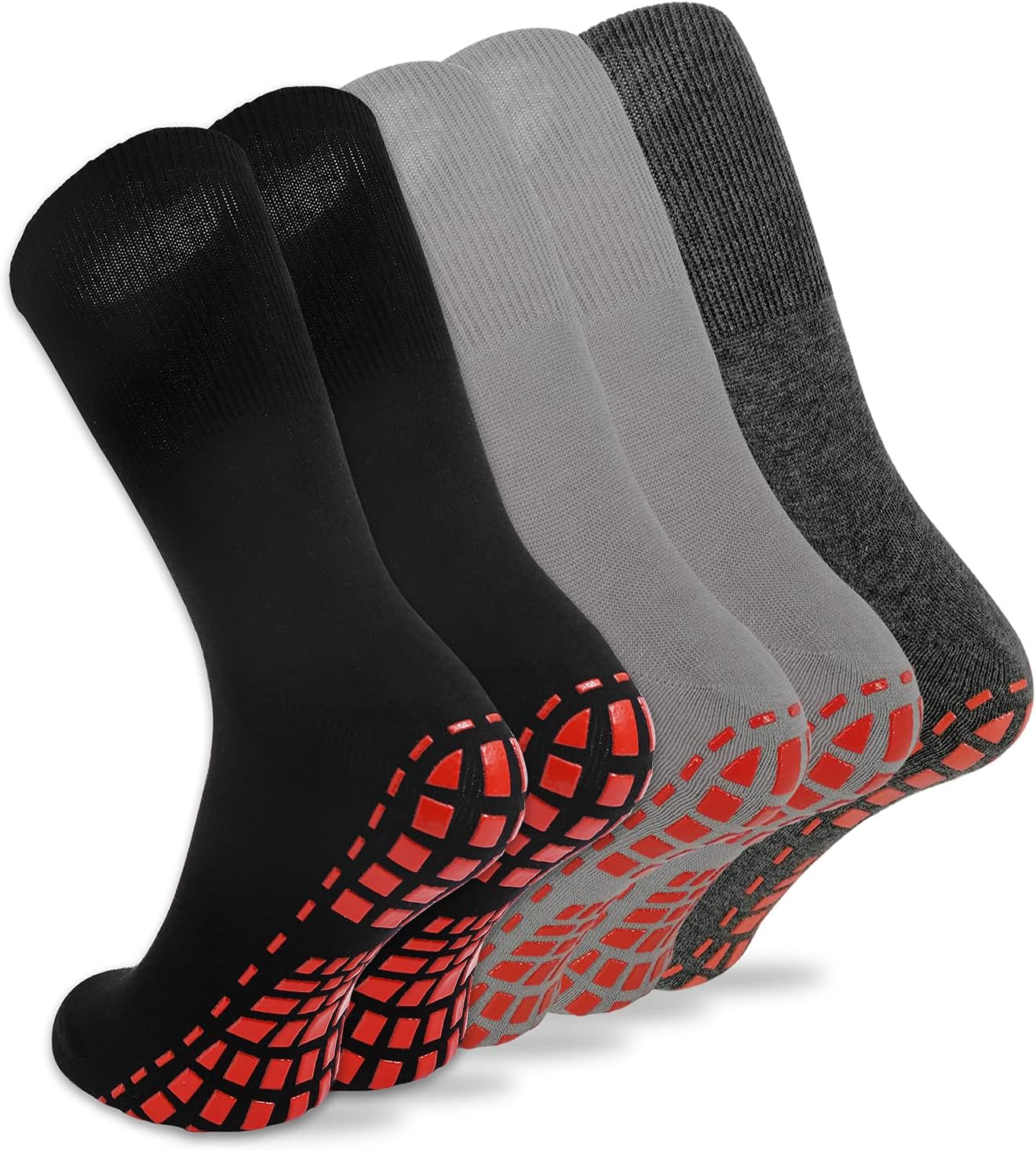 NOVAYARD 5 Pairs Non Slip Socks Hospital Diabetic Non Skid Slipper Socks Men Women