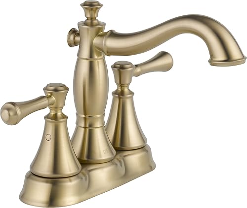 DELTA Cassidy - Grifo de baño dorado grifo de baño centrado montaje de drenaje de metal bronce champán 2597LF-CZMPU