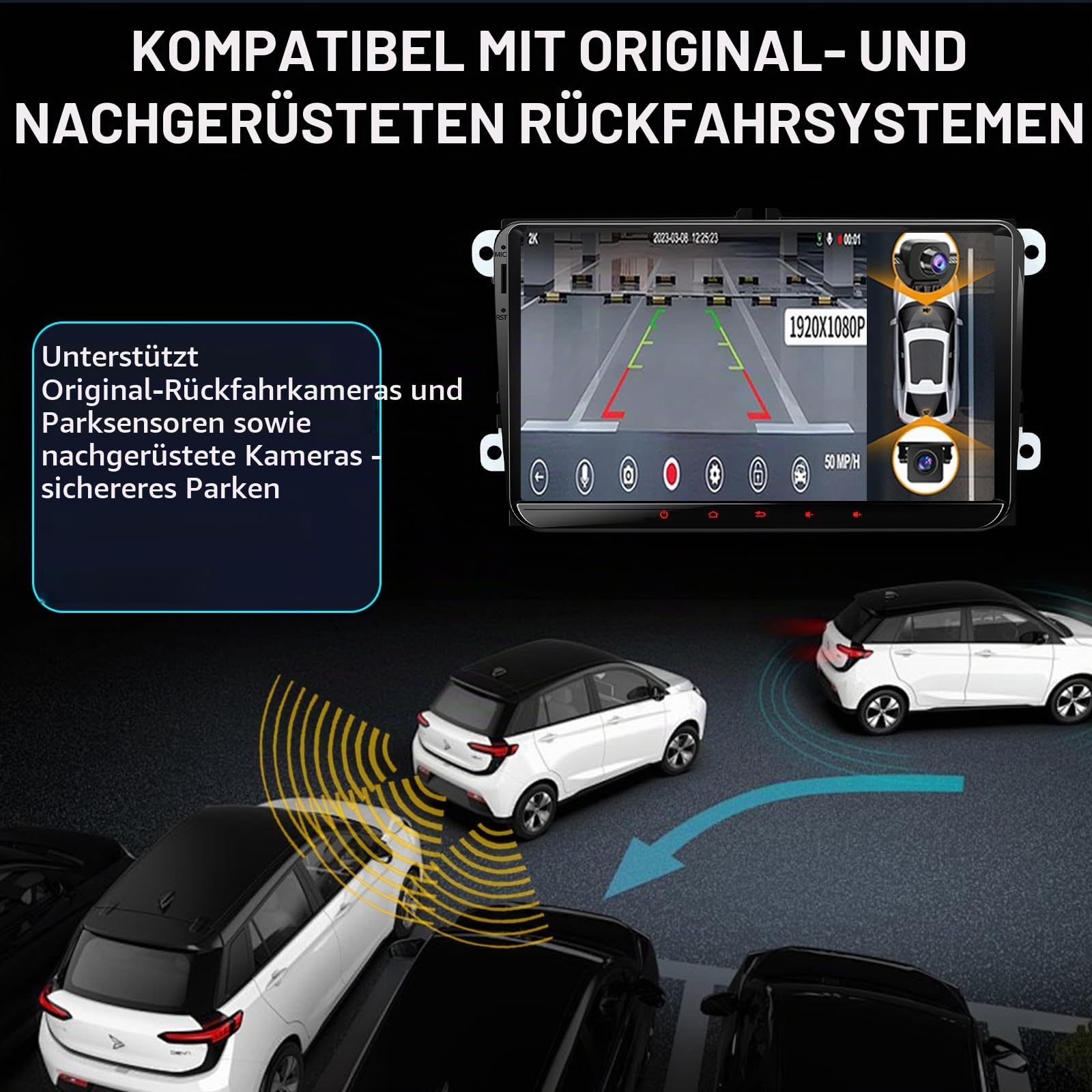 DAB+ Autoradio für VW Golf 5 6 T5 Polo Sharan Passat Tiguän,[Android 15.0 4GB+64GB 2.0Ghz] CAWELL Doppel DIN Radio mit 4G/Navi/BT/DSP 9 Zoll VW Radio mit DAB