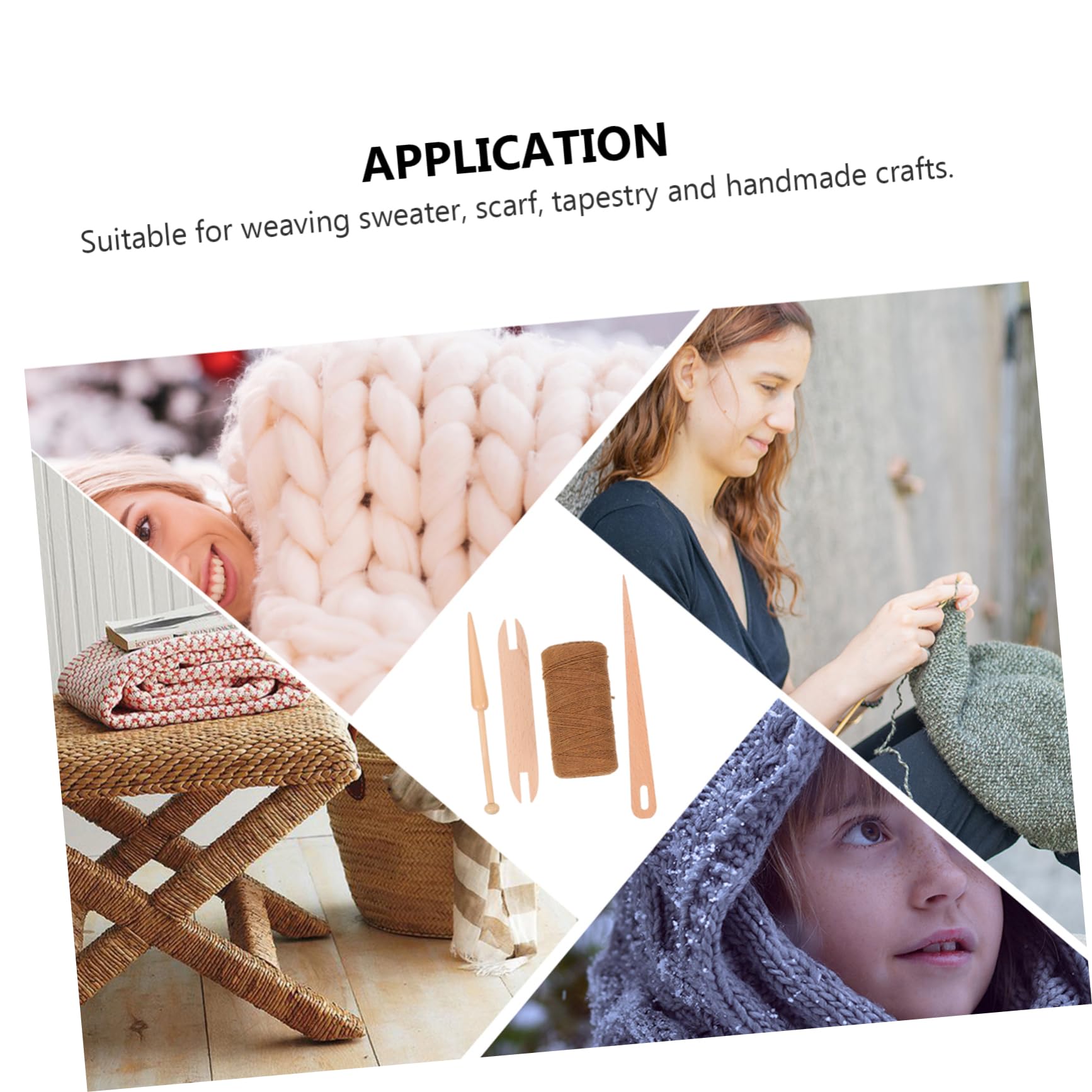 jojofuny 3 Ensembles Kit de Tricot DIY Ensemble de Outils Corde pour Artisanat Débutants