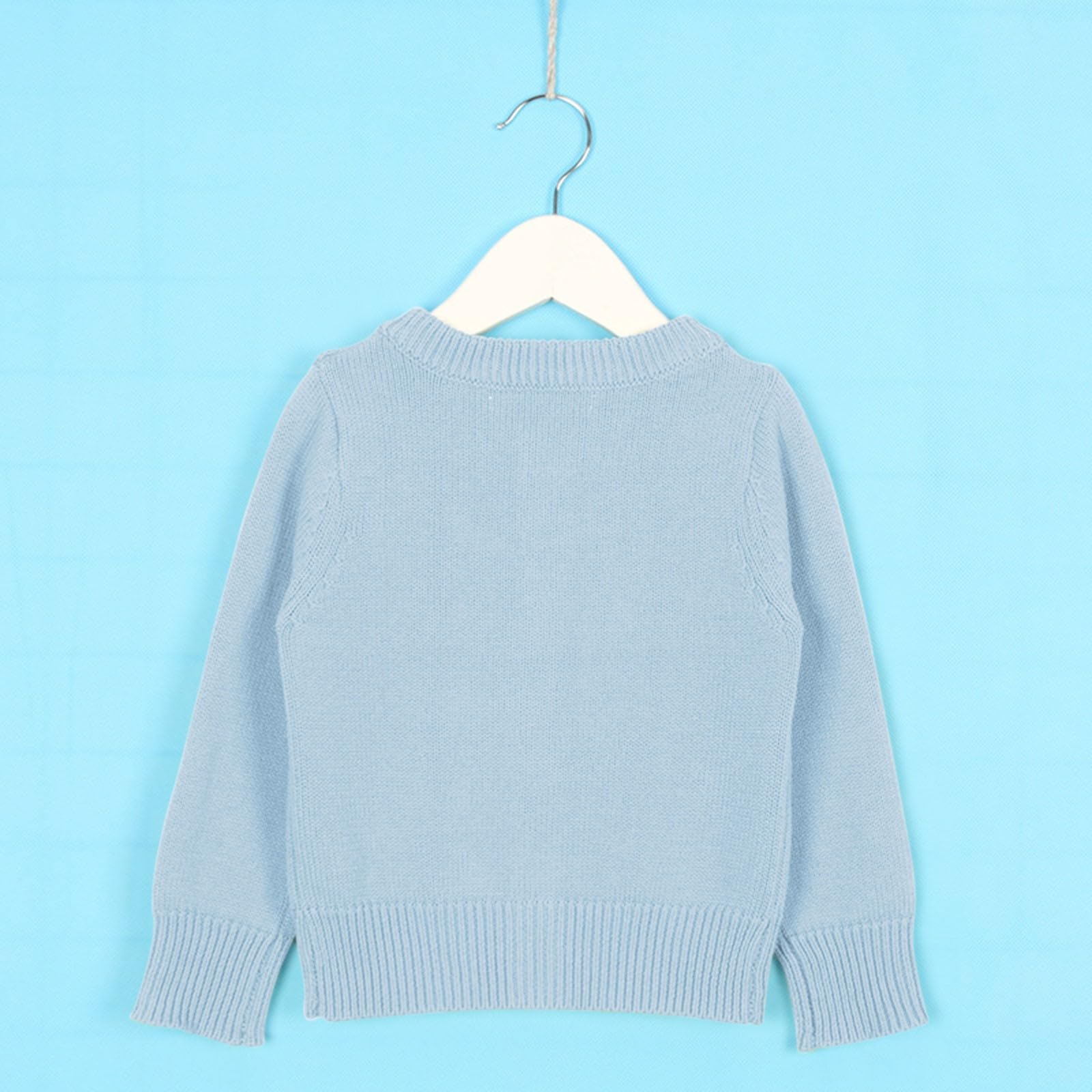 Cardigan da bambina in tinta unita, versatile, con scollo rotondo | Si adatta a quasi tutti gli abiti, può essere indossato da solo o come strato intermedio sotto le giacche