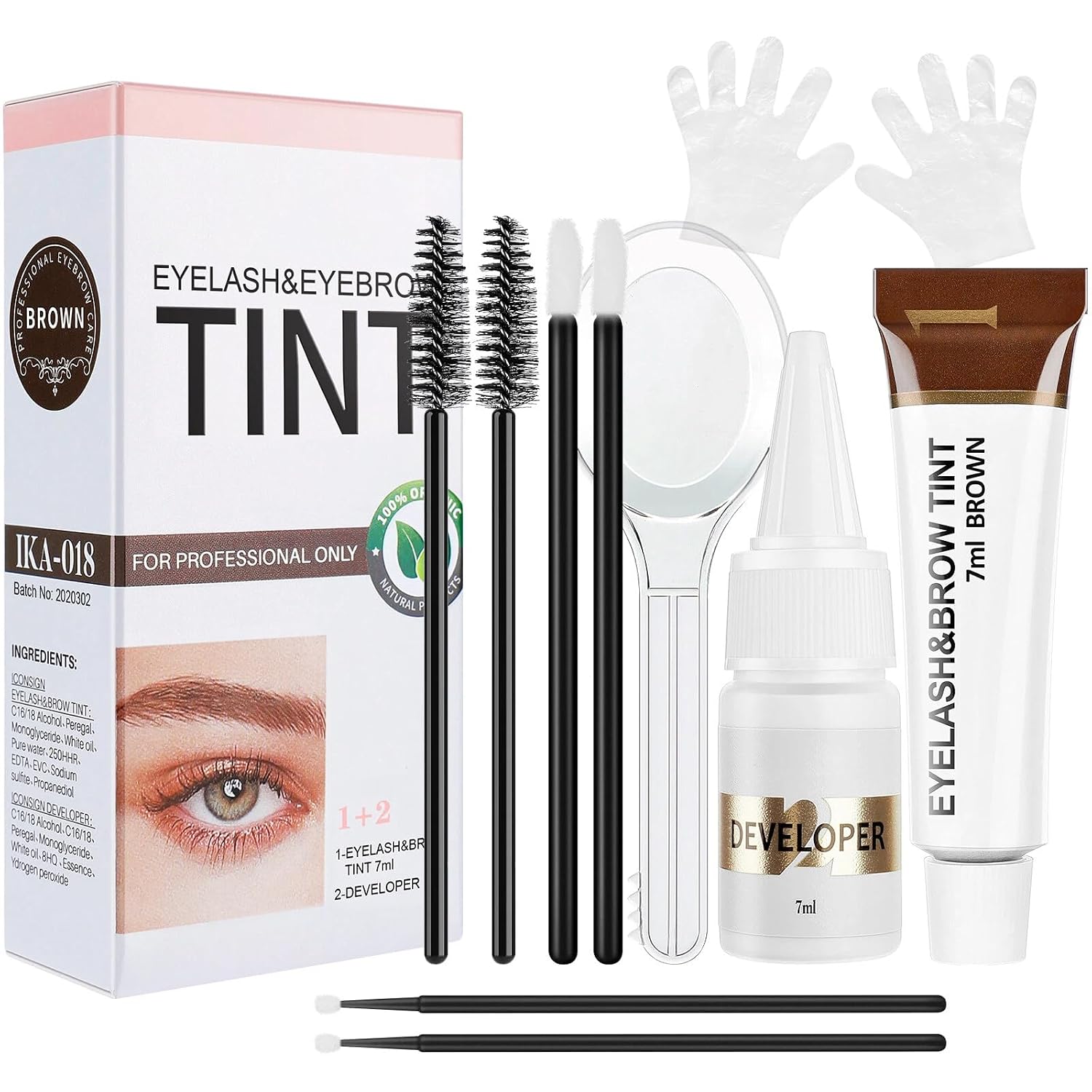Eyelash and Eyebrow Color Kit - Natural Brown Tint