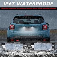 Vista 5 de nsautolighting Conjunto de luces LED para placa de matrícula para Jee'p Renegade 2015 2016 2017 2018 2019 2020 2021 Jee'p Renegade etiqueta trasera