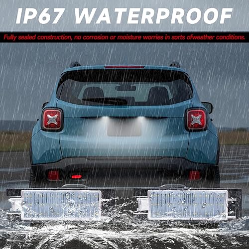Miniatura 5 de nsautolighting Conjunto de luces LED para placa de matrícula para Jee'p Renegade 2015 2016 2017 2018 2019 2020 2021 Jee'p Renegade etiqueta trasera