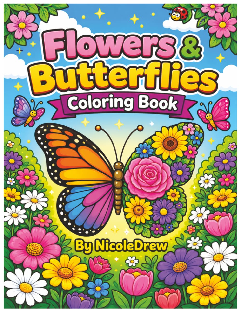 Flowers and Butterflies: Slow Down, Relax and Unwind with 50 Coloring Pages (Mindful Moments Coloring Series)