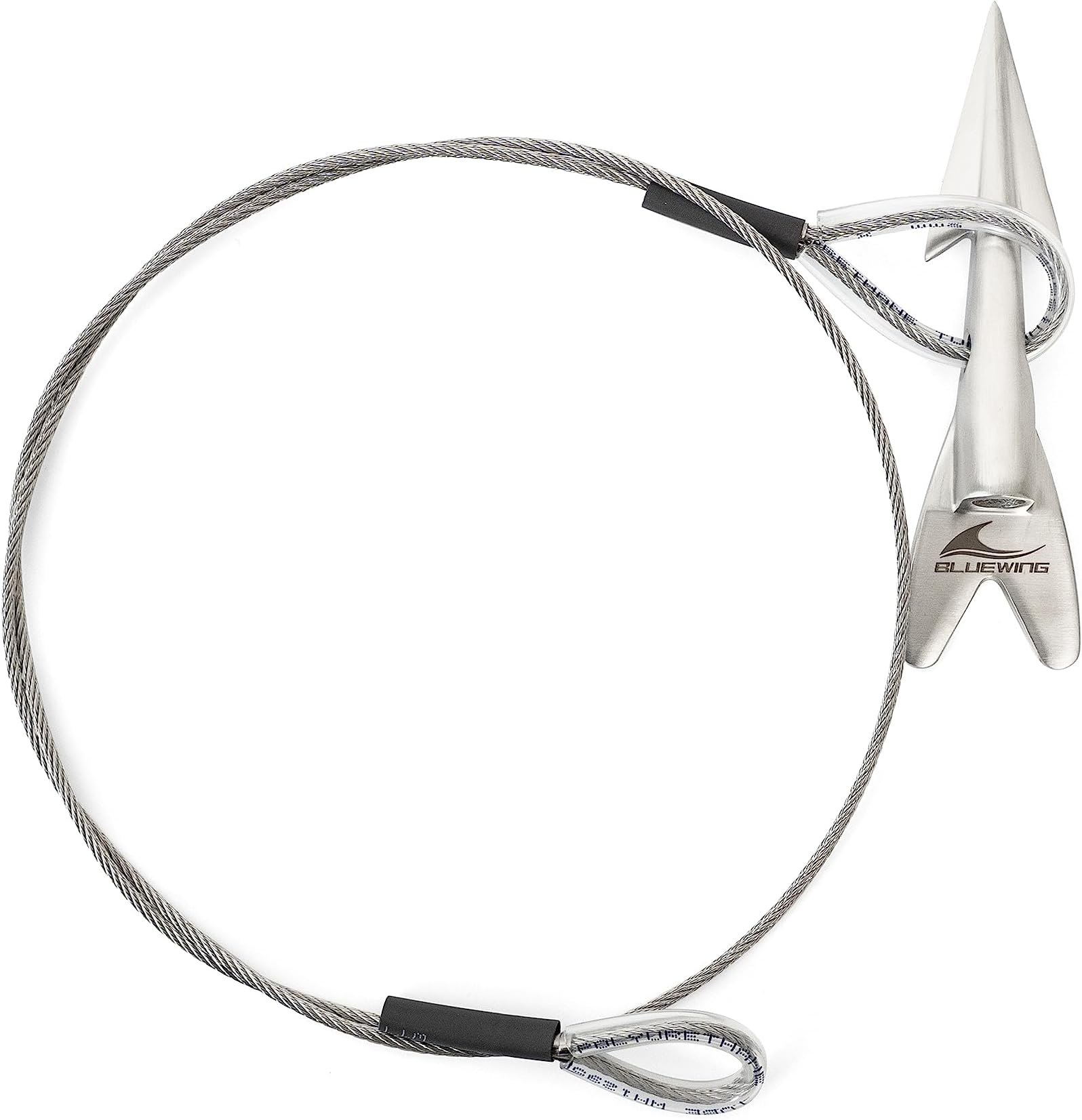 BLUEWING Heavy Duty Harpoon Rigged Dart Head 1pc Stainless Steel Harpoon Dart with 460LB Stainless Steel Wire for Big Game Fishing