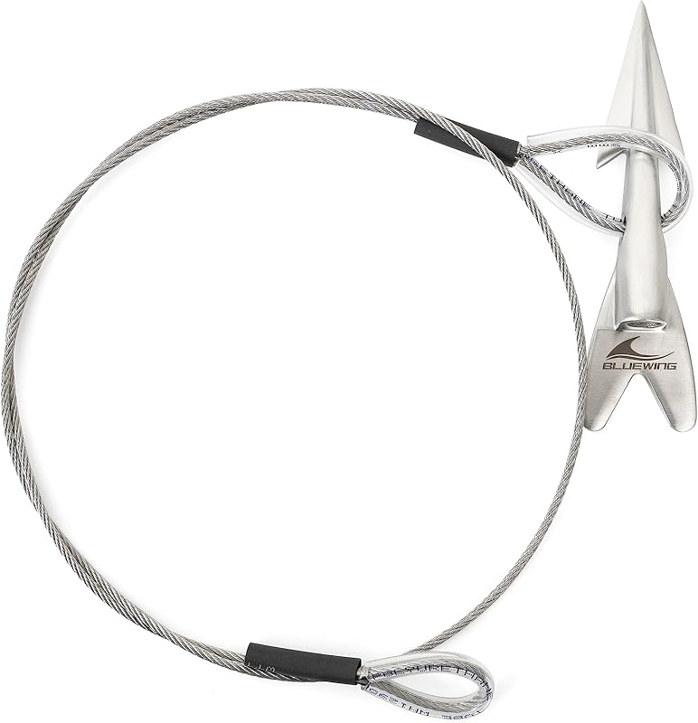 BLUEWING Heavy-Duty Harpoon Rigged Dart Head with 316 Stainless Steel Harpoon Tip and 460LB SS Wire for Big Game Fishing