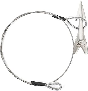 Heavy Duty Harpoon Rigged Dart Head 1pc Stainless Steel Harpoon Dart with 460LB Stainless Steel Wire for Big Game Fishing