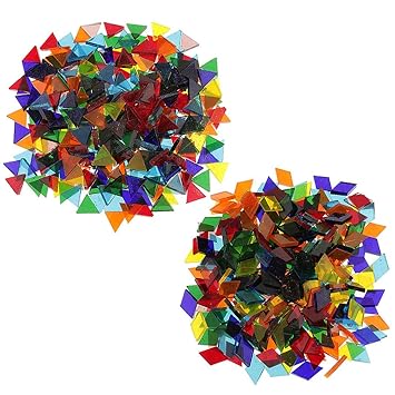 Outgeek Mosaic Tiles Assorted Color DIY Crafts Mosaic Glass Pieces Stained Glass