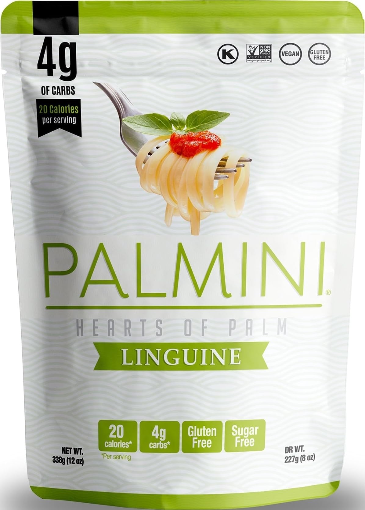 Palmini Linguine Pasta | Low-Carb Pasta, Low-Calorie Hearts of Palm Pasta | Keto, Gluten Free, Vegan, Non-GMO, Plant Based, Healthy Noodles | Seen on Shark Tank |(12 Ounce - Pack of 1)