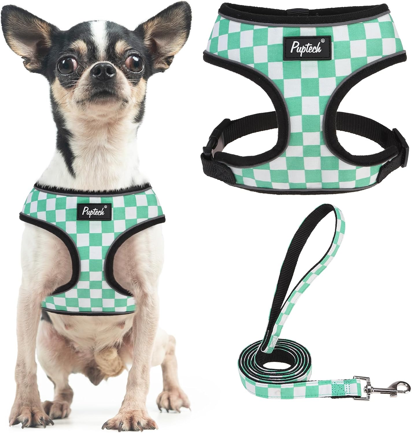 PUPTECK Soft Mesh Dog Harness and Leash Set Pet Puppy Cat Comfort Padded Vest No Pull Harnesses, Old Pink, XXS