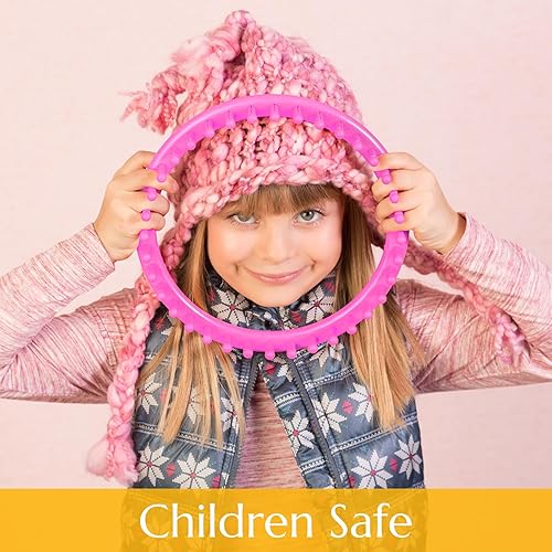 Miniatura 5 de LOVEINUSA Juego de 12 piezas de telar de tejer y hacer pompones, telares de punto redondos, para hacer pompones, agujas de ganchillo, kit de