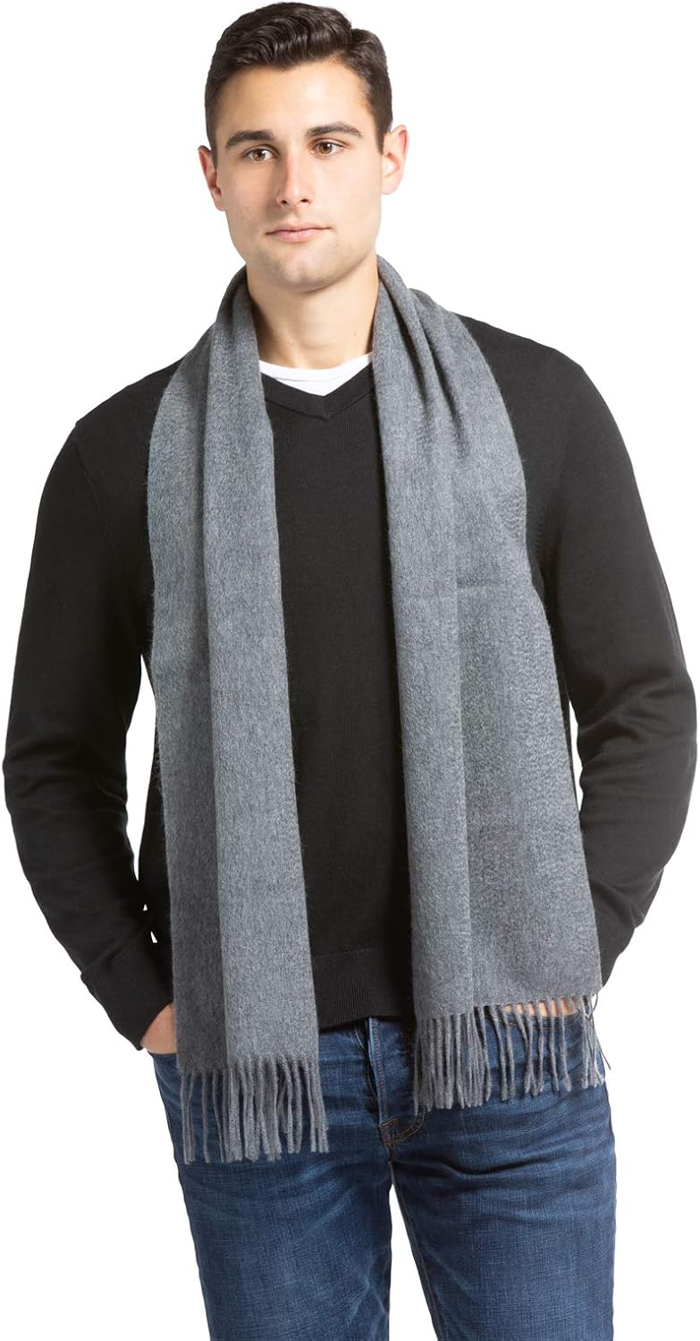 Fishers Finery Men's 100% Pure Cashmere Winter Scarf; 2-Ply Ultra Plush