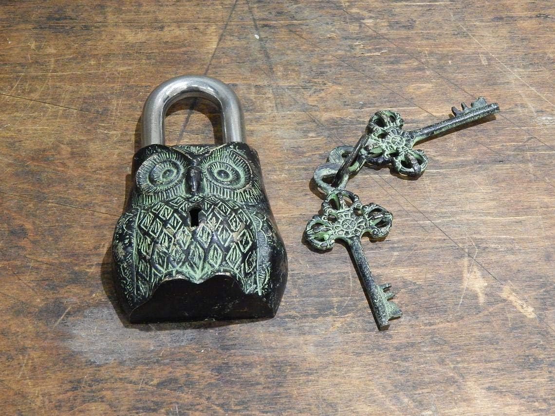 Brass Padlock Home Office Decor (Highland Cattle Padlock)