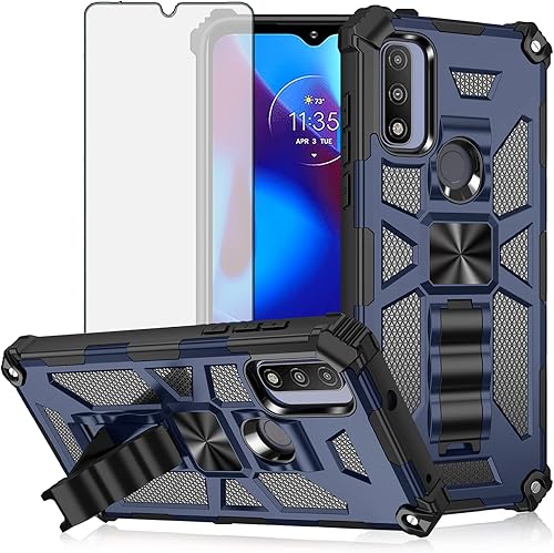 Asuwish Funda de teléfono para Moto E7 PowerMotorola E7i PowerLenovo K13 con protector de pantalla de vidrio templado y accesorios para celda,