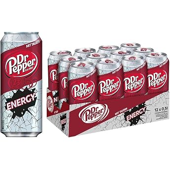 Dr Pepper Energy Pack of 12 12 x 500 ml with Disposable Deposit