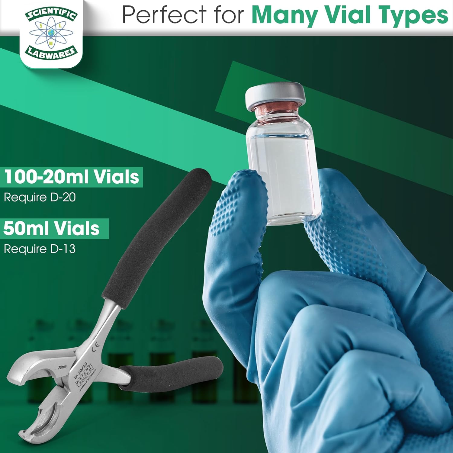 Dual Action Decapper Pliers for Decapping Crimped Vials and Bottles Scientific Labwares (11mm and 20mm)