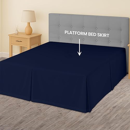 Miniatura 3 de SGI Bedding Falda de cama tamaño individual de 12 pulgadas con caída, estilo plataforma con ajuste seguro, aspecto clásico a medida, elegante estilo