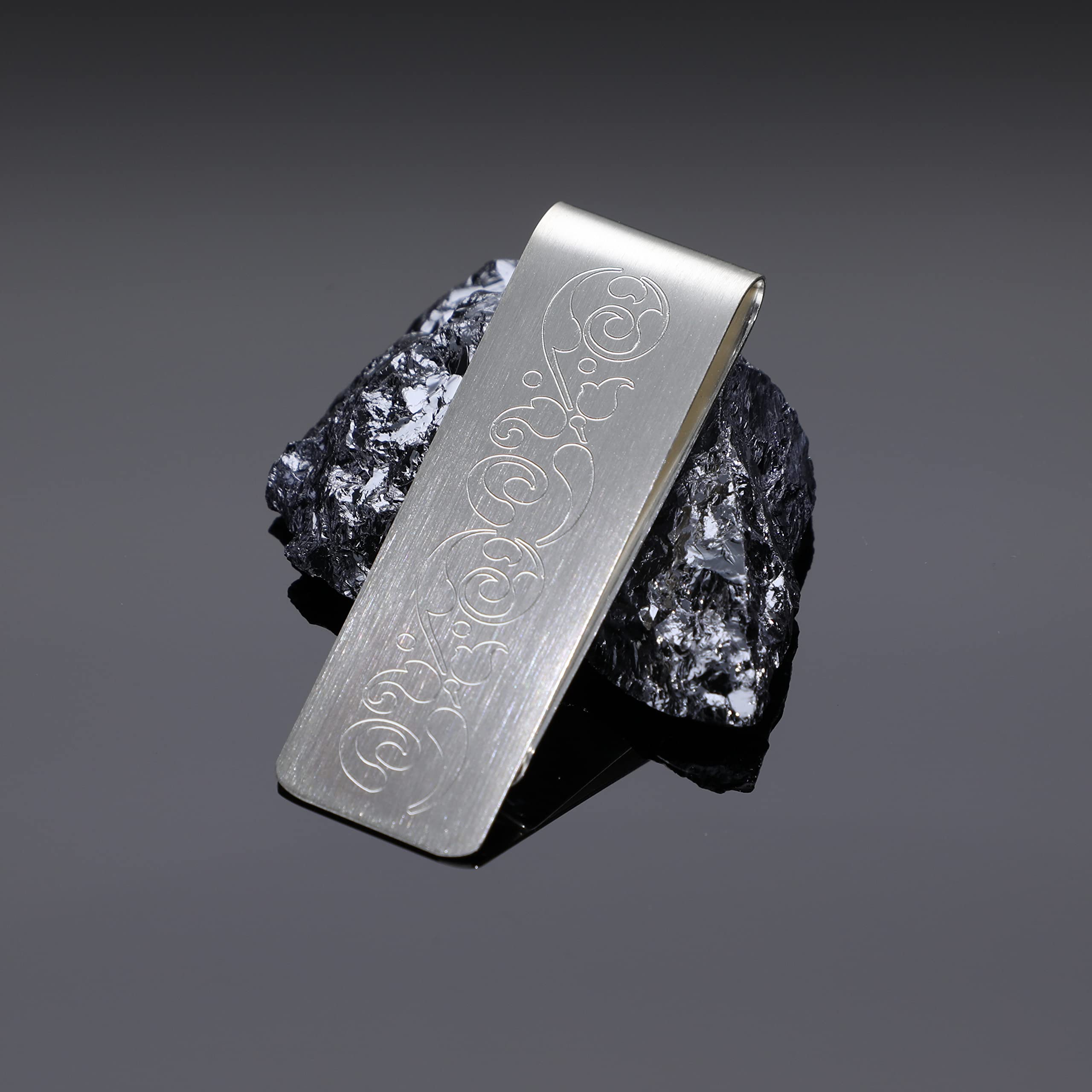 Massiccia Fermasoldi In Nichel 925 Argento Lucidato Con Design Inciso Una Scelta Raffinata