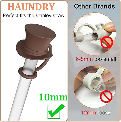 Miniatura 10 de 8 Pack Replacement Straws for 40 oz Stanley Adventure Travel Tumbler Cup, Reusable Straws Black Silicone Straws with Cleaning Brush, Compatible with