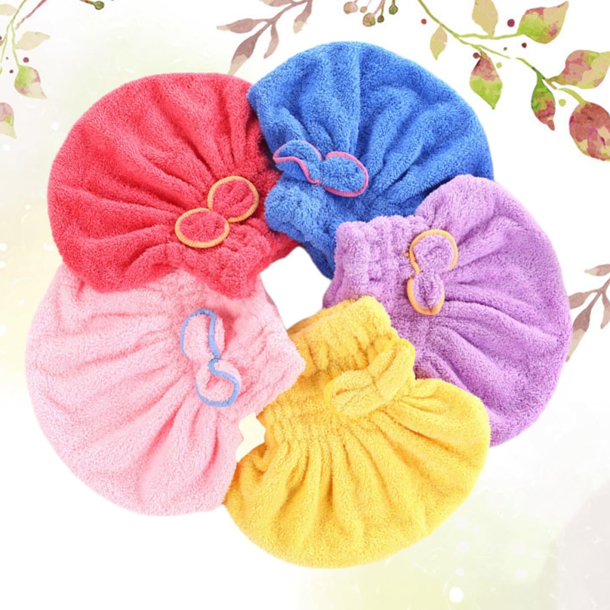 Coral Fleece Hair Drying Hat Double Sided Bow Polyester Wrap